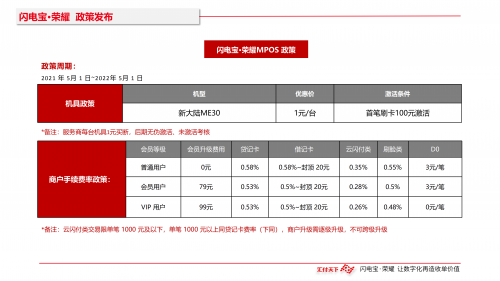 拉卡拉闪电宝·荣耀MPOS政策(图1)